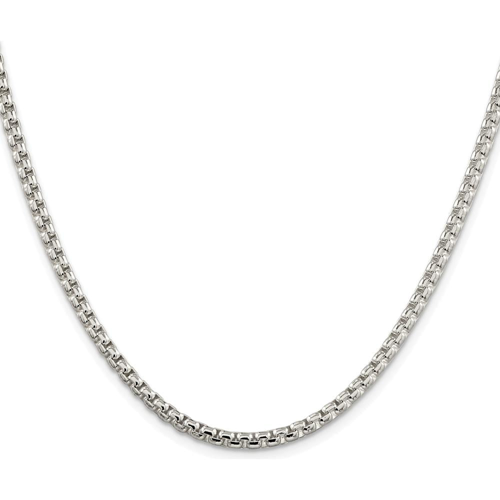 Sterling Silver Rhodium-Plated 30" Box Chain Necklace - 3.6mm Width by Lumare Gioia