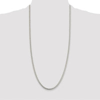 Sterling Silver Rhodium-Plated 30" Box Chain Necklace - 3.6mm Width by Lumare Gioia
