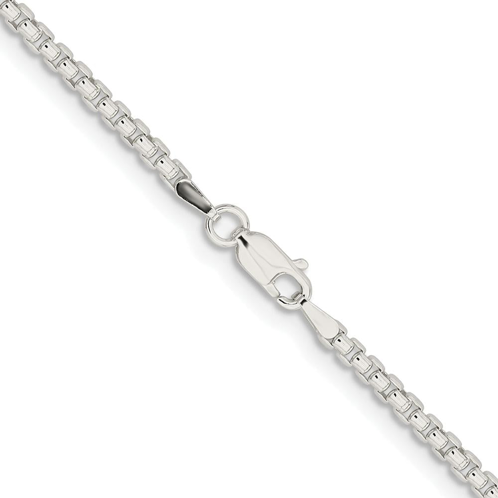 Sterling Silver Rhodium-Plated 30" Box Chain Necklace - Polished Finish by Lumare Gioia