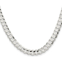 Sterling Silver Rhodium-Plated 30" Concave Beveled Curb Chain - 6.75mm Width by Lumare Gioia