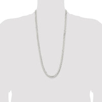 Sterling Silver Rhodium-Plated 30" Concave Beveled Curb Chain - 6.75mm Width by Lumare Gioia