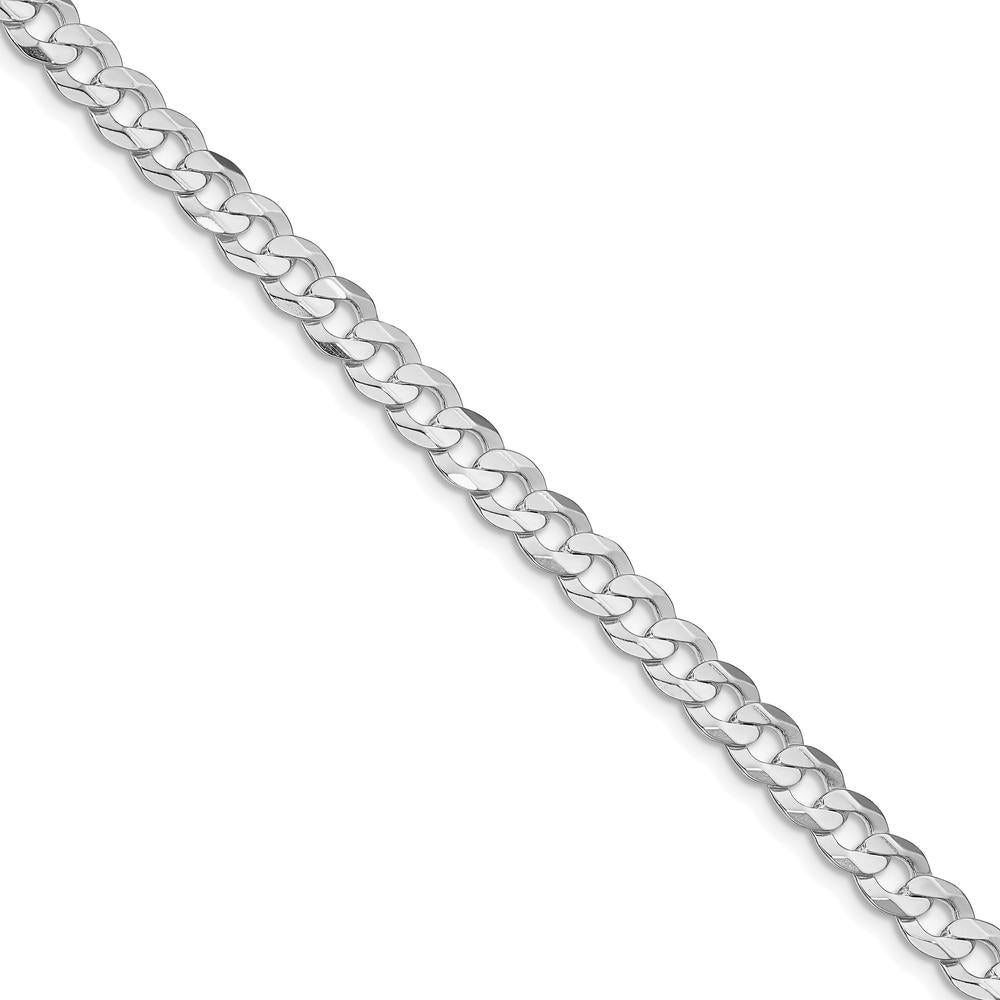 Sterling Silver Rhodium-Plated 30" Concave Beveled Curb Chain Necklace by Lumare Gioia