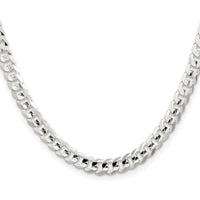 Sterling Silver Rhodium-Plated 30" Concave Beveled Curb Chain Necklace by Lumare Gioia