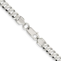 Sterling Silver Rhodium-Plated 30" Concave Beveled Curb Chain Necklace by Lumare Gioia