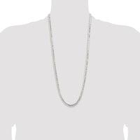 Sterling Silver Rhodium-Plated 30" Concave Beveled Curb Chain Necklace by Lumare Gioia