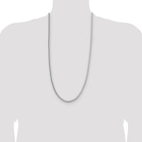 Sterling Silver Rhodium-Plated 30" Diamond-Cut Franco Chain - 3.4mm Width by Lumare Gioia