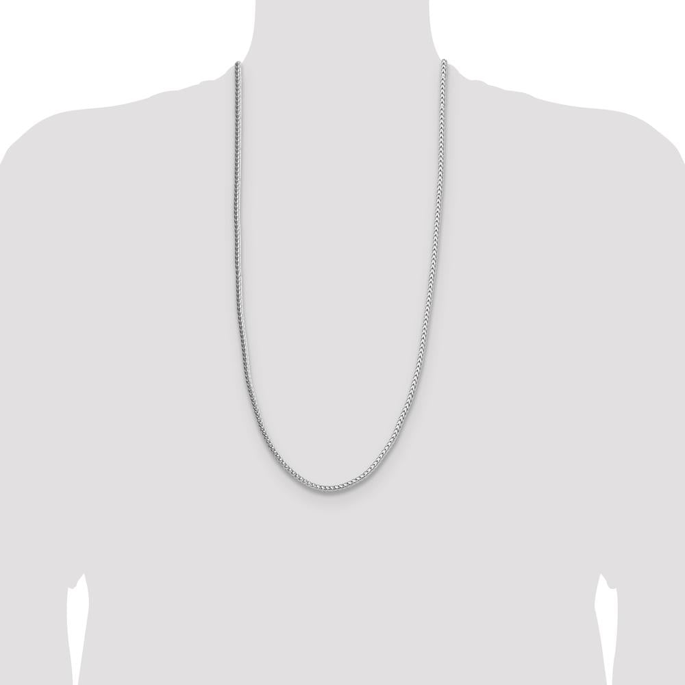 Sterling Silver Rhodium-Plated 30" Diamond-Cut Franco Chain - 3.4mm Width by Lumare Gioia