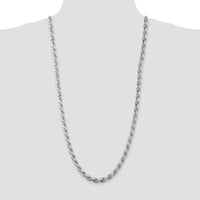 Sterling Silver Rhodium-Plated 30" Diamond-Cut Rope Chain - 7mm Width by Lumare Gioia