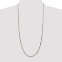 Sterling Silver Rhodium-Plated 30" Diamond-Cut Square Franco Chain - 3.1mm Width by Lumare Gioia