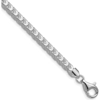 Sterling Silver Rhodium-Plated 30" Diamond-Cut Square Franco Chain - 4.7mm Width by Lumare Gioia