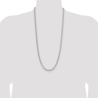Sterling Silver Rhodium-Plated 30" Diamond-Cut Square Franco Chain - 4.7mm Width by Lumare Gioia