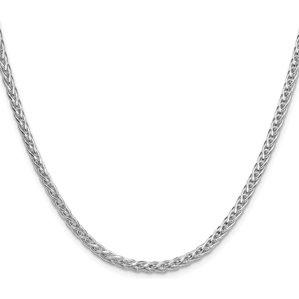 Sterling Silver Rhodium-Plated 30" Diamond-Cut Square Spiga Chain by Lumare Gioia