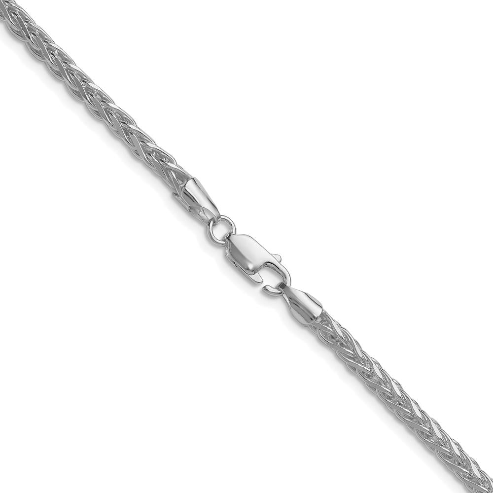 Sterling Silver Rhodium-Plated 30" Diamond-Cut Square Spiga Chain by Lumare Gioia