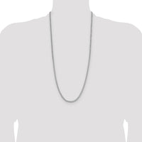 Sterling Silver Rhodium-Plated 30" Diamond-Cut Square Spiga Chain by Lumare Gioia