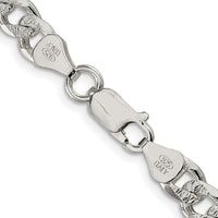 Sterling Silver Rhodium-Plated 30" Pave Curb Chain Necklace - 7mm Width by Lumare Gioia