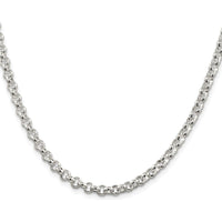 Sterling Silver Rhodium-Plated 36" 4.75mm Polished Rolo Chain with Lobster Clasp by Lumare Gioia