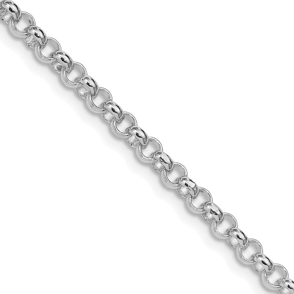 Sterling Silver Rhodium-Plated 36" Rolo Chain - 4mm Links by Lumare Gioia
