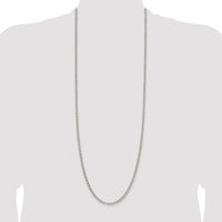 Sterling Silver Rhodium-Plated 36" Rolo Chain - 4mm Links by Lumare Gioia