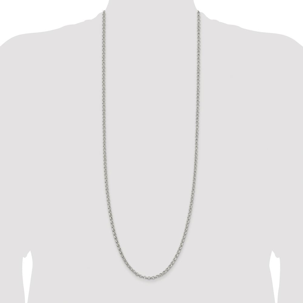 Sterling Silver Rhodium-Plated 36" Rolo Chain - 4mm Links by Lumare Gioia