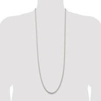 Sterling Silver Rhodium-Plated 36" Spiga Chain - 3mm Width by Lumare Gioia