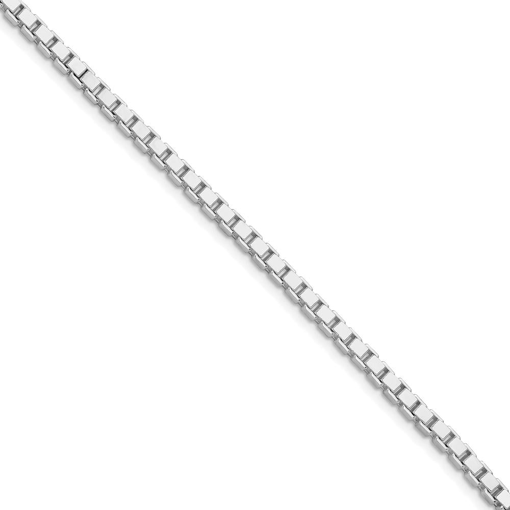 Sterling Silver Rhodium-Plated 3mm Box Chain Necklace - 24" Length by Lumare Gioia