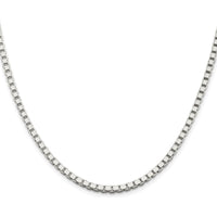 Sterling Silver Rhodium-Plated 3mm Box Chain Necklace - 24" Length by Lumare Gioia