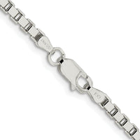 Sterling Silver Rhodium-Plated 3mm Box Chain Necklace - 24" Length by Lumare Gioia