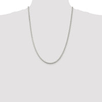 Sterling Silver Rhodium-Plated 3mm Box Chain Necklace - 24" Length by Lumare Gioia