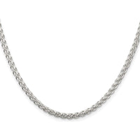 Sterling Silver Rhodium-Plated 3mm Round Spiga Chain Necklace - 30 Inches by Lumare Gioia