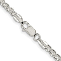 Sterling Silver Rhodium-Plated 3mm Round Spiga Chain Necklace - 30 Inches by Lumare Gioia