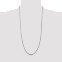 Sterling Silver Rhodium-Plated 3mm Round Spiga Chain Necklace - 30 Inches by Lumare Gioia