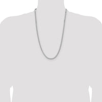 Sterling Silver Rhodium-Plated 4.0mm Diamond-Cut Square Franco Chain Necklace - 26" Length by Lumare Gioia