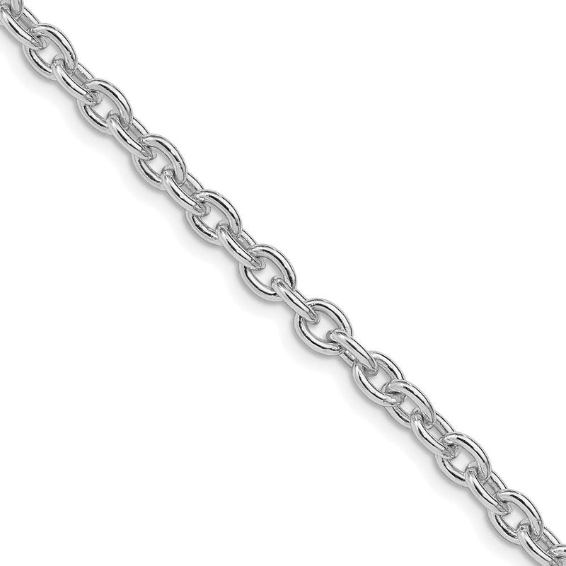 Sterling Silver Rhodium-Plated 4.5mm Cable Chain Necklace - 30 inches by Lumare Gioia
