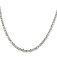 Sterling Silver Rhodium-Plated 4.5mm Cable Chain Necklace - 30 inches by Lumare Gioia
