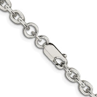 Sterling Silver Rhodium-Plated 4.5mm Cable Chain Necklace - 30 inches by Lumare Gioia