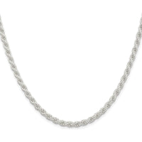 Sterling Silver Rhodium-Plated 4.5mm Solid Rope Chain - 18 Inches by Lumare Gioia