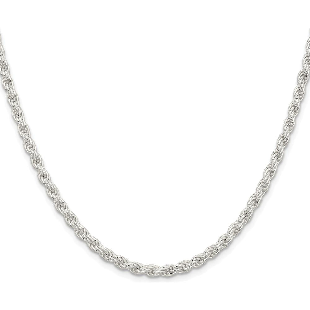 Sterling Silver Rhodium-Plated 4.5mm Solid Rope Chain - 18 Inches by Lumare Gioia