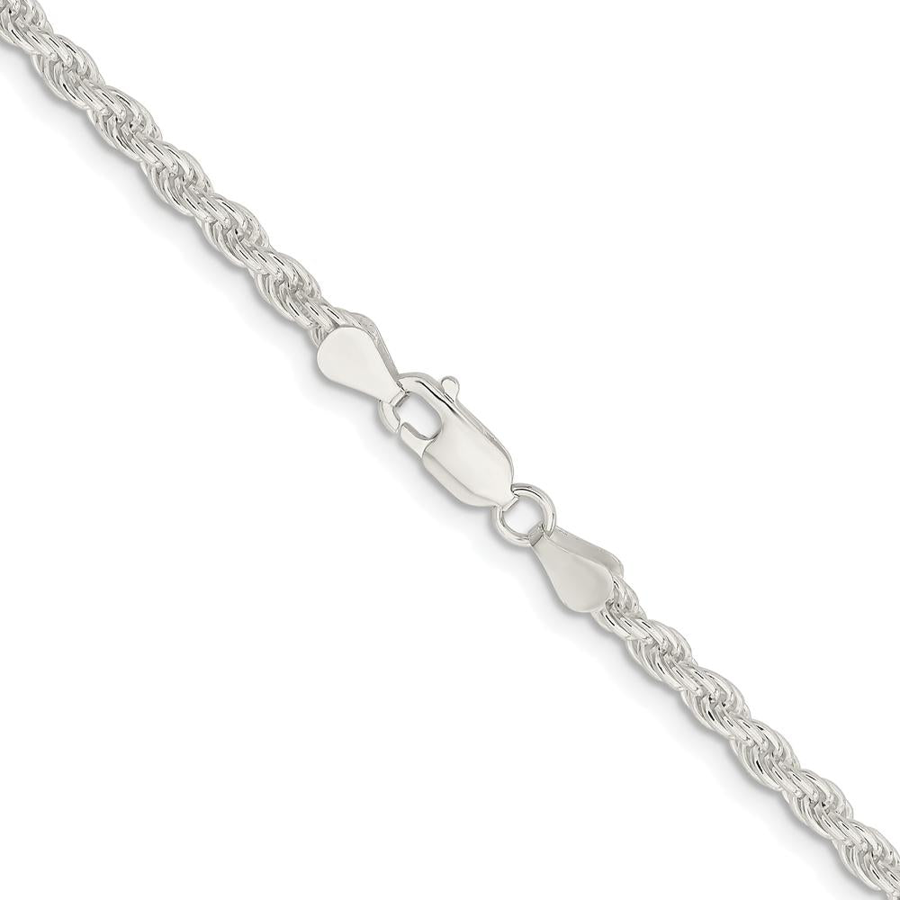 Sterling Silver Rhodium-Plated 4.5mm Solid Rope Chain - 18 Inches by Lumare Gioia