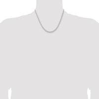 Sterling Silver Rhodium-Plated 4.5mm Solid Rope Chain - 18 Inches by Lumare Gioia
