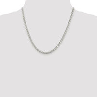 Sterling Silver Rhodium-Plated 4.6mm Rolo Chain Necklace - 20 inches, Polished Finish by Lumare Gioia