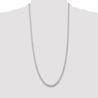 Sterling Silver Rhodium-Plated 4.6mm Rolo Chain Necklace - 30 inches by Lumare Gioia