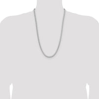 Sterling Silver Rhodium-Plated 4.7mm Diamond-Cut Square Franco Chain - 26 Inch by Lumare Gioia