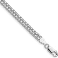 Sterling Silver Rhodium-Plated 4.8mm Double Diamond-Cut Curb Chain - 20 inches by Lumare Gioia