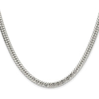 Sterling Silver Rhodium-Plated 4.8mm Double Diamond-Cut Curb Chain - 20 inches by Lumare Gioia