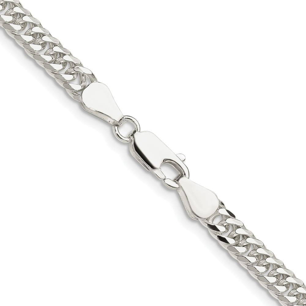 Sterling Silver Rhodium-Plated 4.8mm Double Diamond-Cut Curb Chain - 20 inches by Lumare Gioia