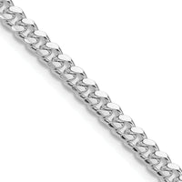 Sterling Silver Rhodium-Plated 4mm Domed Diamond-Cut Curb Chain Necklace - 24 inches by Lumare Gioia