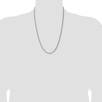 Sterling Silver Rhodium-Plated 4mm Domed Diamond-Cut Curb Chain Necklace - 24 inches by Lumare Gioia