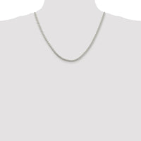 Sterling Silver Rhodium-Plated 4mm Round Spiga Chain Necklace - 20 Inches by Lumare Gioia