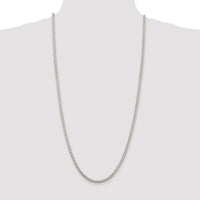 Sterling Silver Rhodium-Plated 4mm Spiga Chain Necklace - 30 Inches by Lumare Gioia
