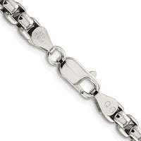 Sterling Silver Rhodium-Plated 5.2mm Round Box Chain Necklace - 20 Inches by Lumare Gioia